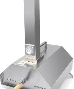 11'' Outdoor Pizza Oven, Wood Fired Pellet Stove, Portable Stainless Steel Cooking Pizza Maker for Outside Kitchen, Garden, Patio, Backyard (without Peel)
